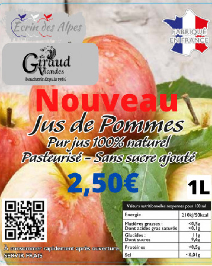 Jus de pommes 1 L