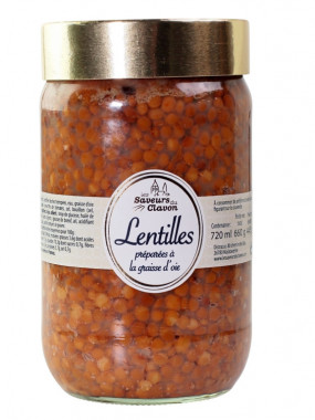 LENTILLES CUISINEES TOMATE ET GRAISSE D'OIE 